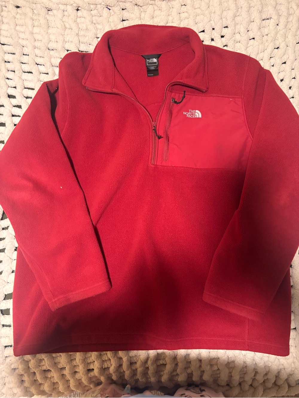 The North Face Men’s Red Half-Zip Fleece Pullover